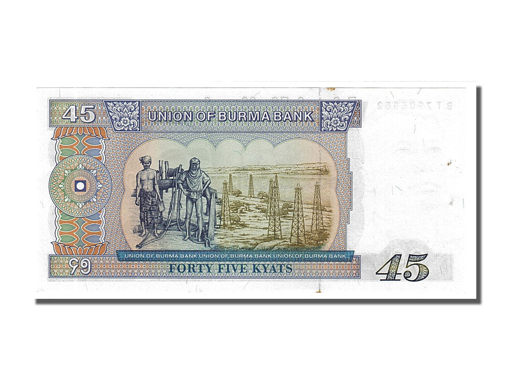 Banknot, 
  
  Burma, 
  
  45 Kyat