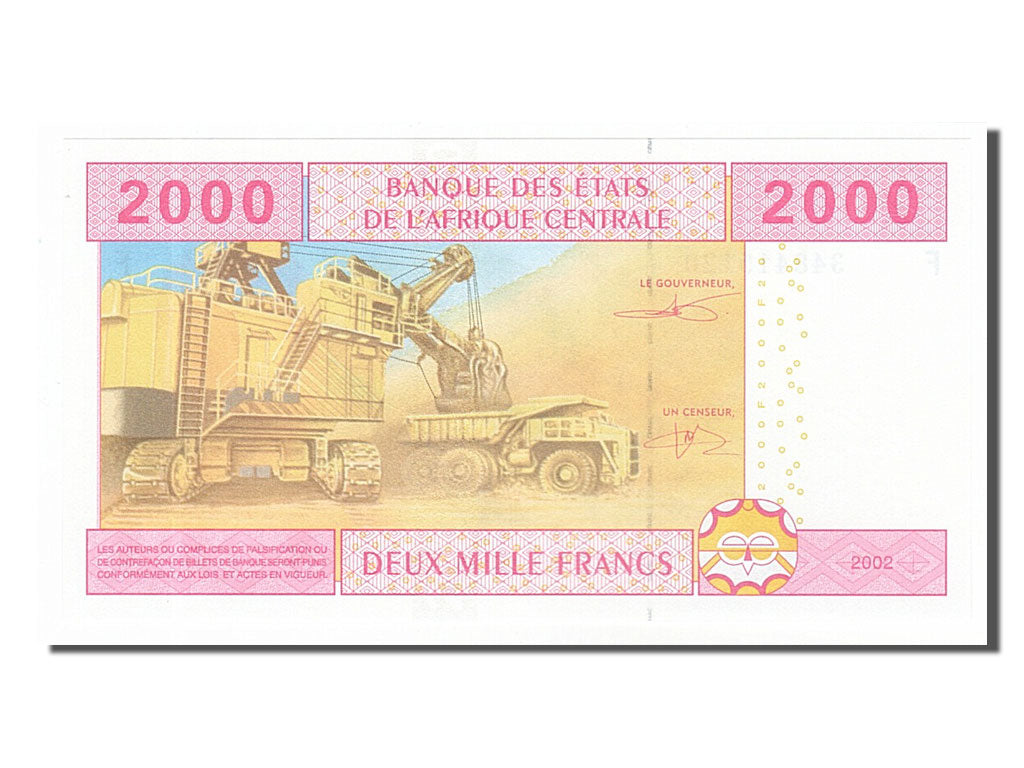 Banknot, 
  
  Orta Afrika Devletleri, 
  
  2000 Frank