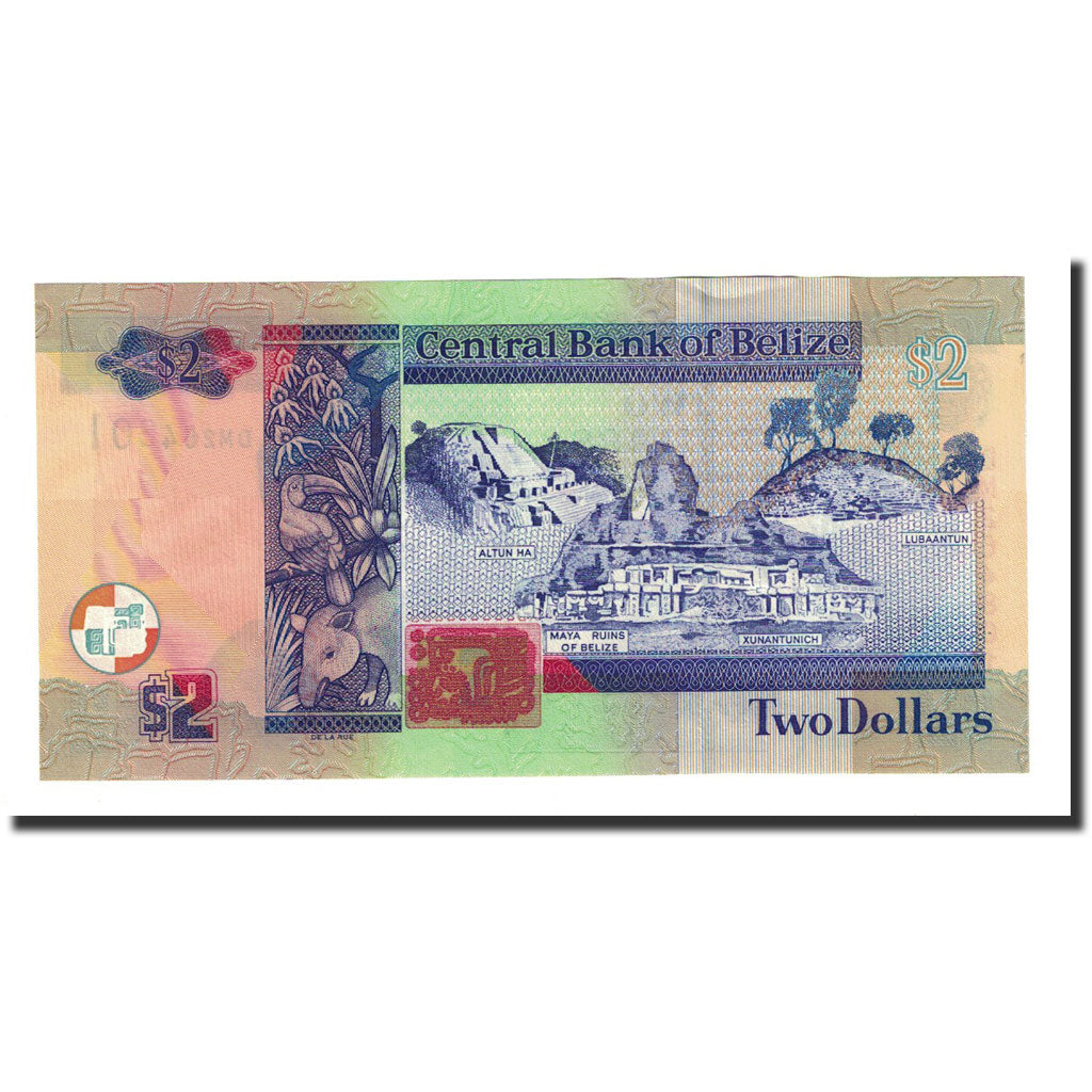 Banknot, 
  
  Belize, 
  
  2 Dolar