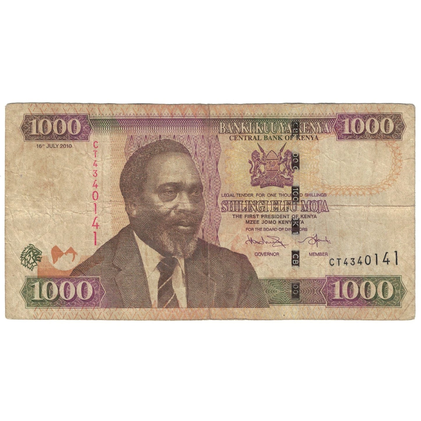 Banknot, 
  
  Kenya, 
  
  1000 Şilin