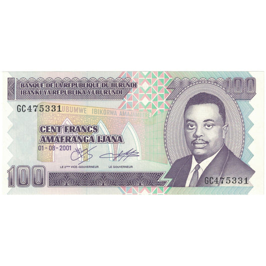 Banknot, 
  
  Burundi, 
  
  100 Frank