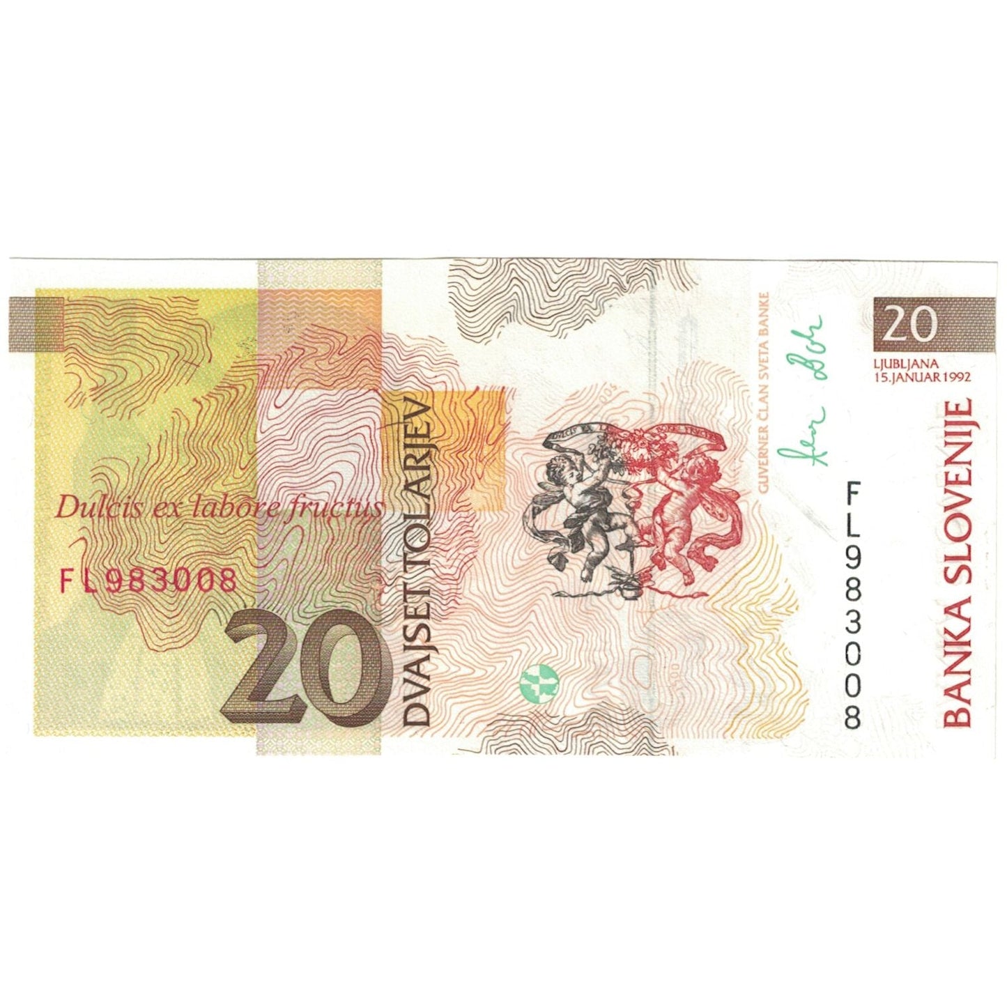 Banknot, 
  
  Slovenya, 
  
  20 Tolaryev