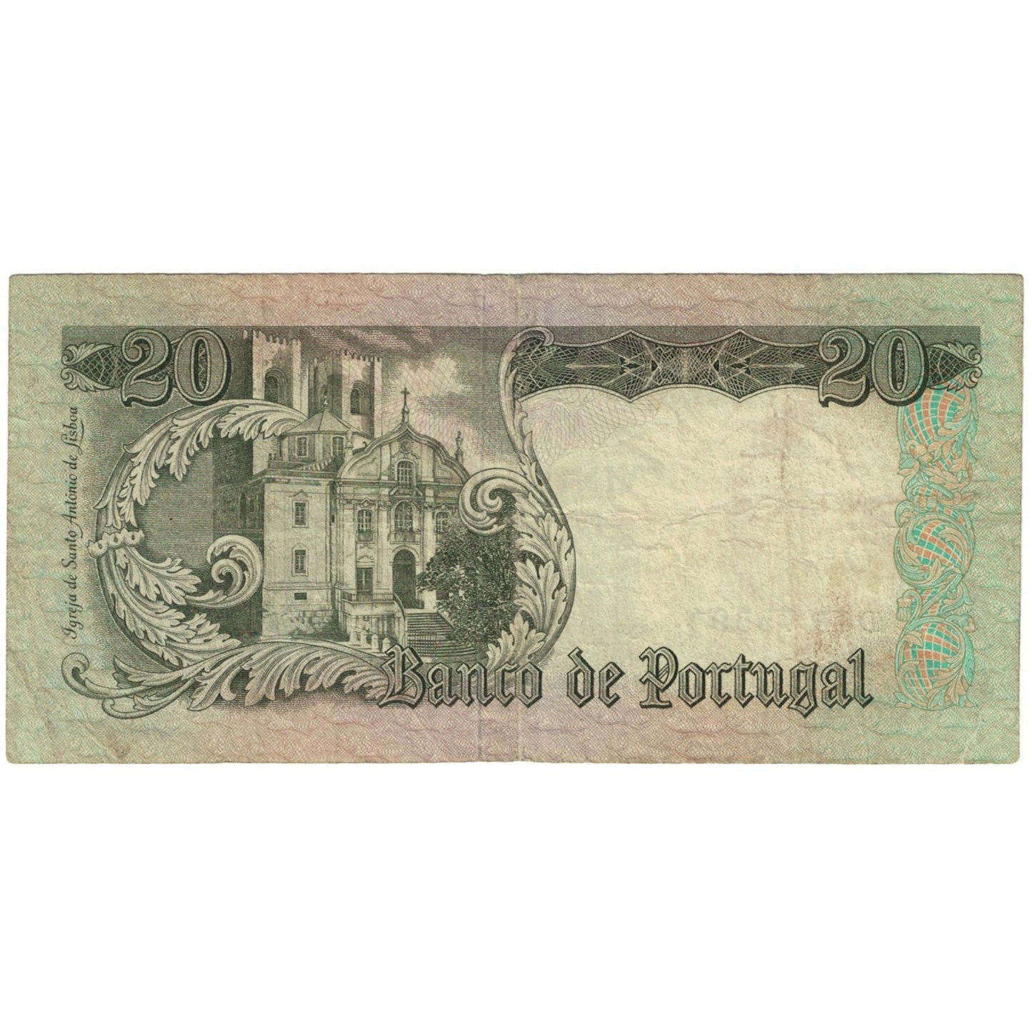 Banknot, 
  
  Portekiz, 
  
  20 Escudo