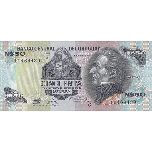 Uruguay, 
  
  50 Nuevos Peso, 
  
  1989