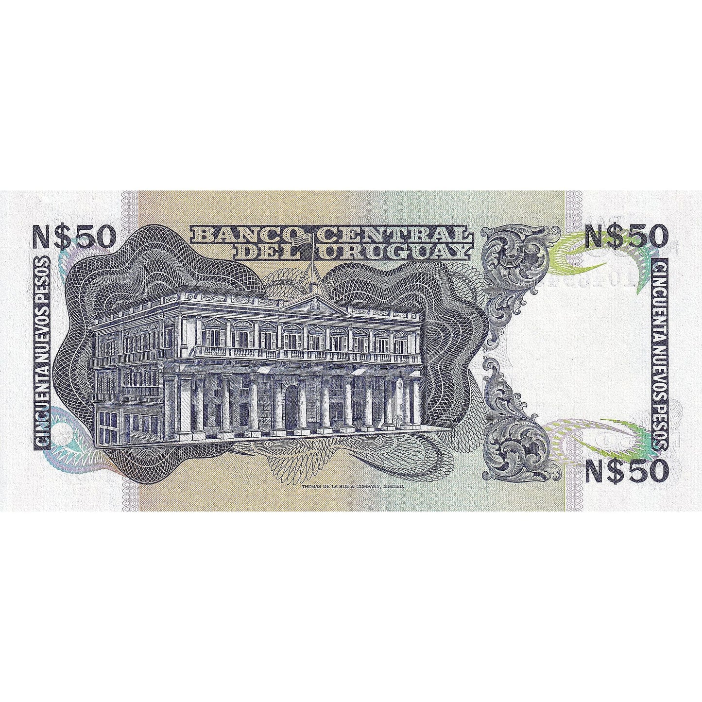 Uruguay, 
  
  50 Nuevos Peso, 
  
  1989