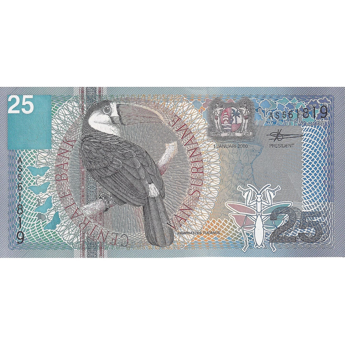 Surinam, 
  
  25 Gülden, 
  
  2000