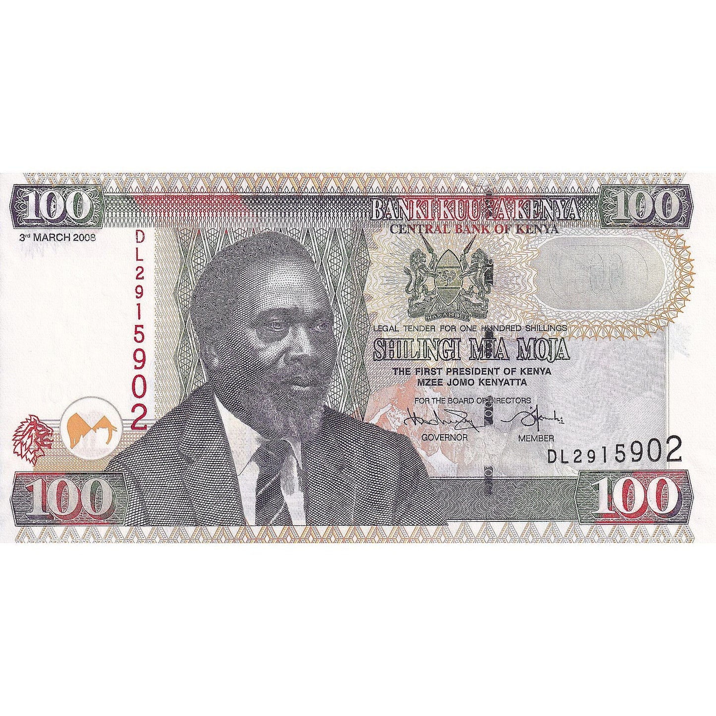 Kenya, 
  
  100 Şilin, 
  
  2008