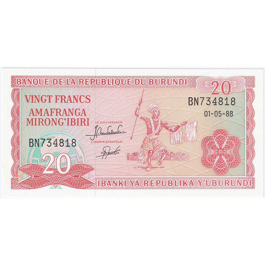 Burundi, 
  
  20 Frank, 
  
  1988