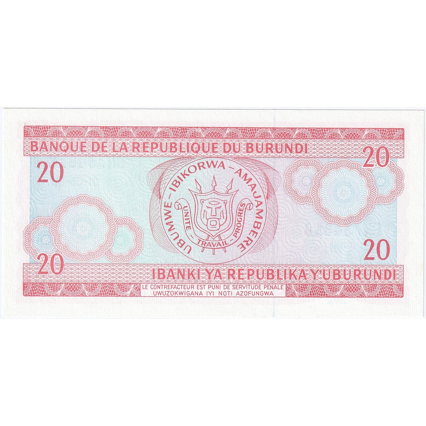 Burundi, 
  
  20 Frank, 
  
  1988