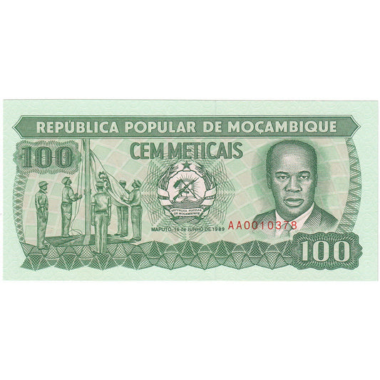 Mozambik, 
  
  100 Meticais, 
  
  1989