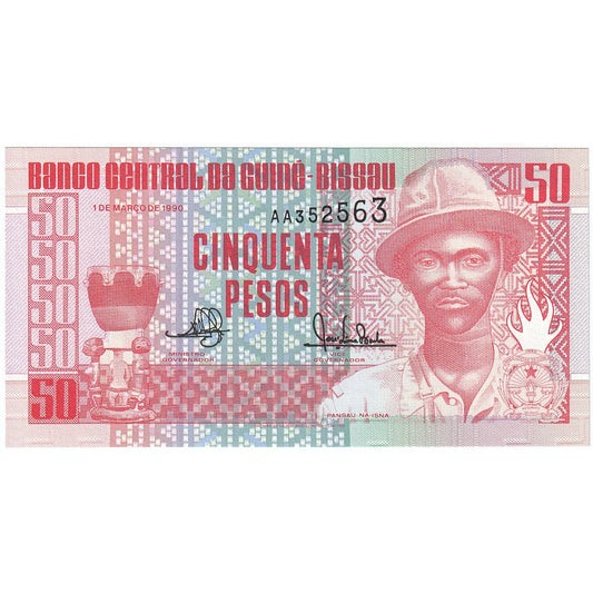 Gine-Bissau, 
  
  50 Peso, 
  
  1990-03-01