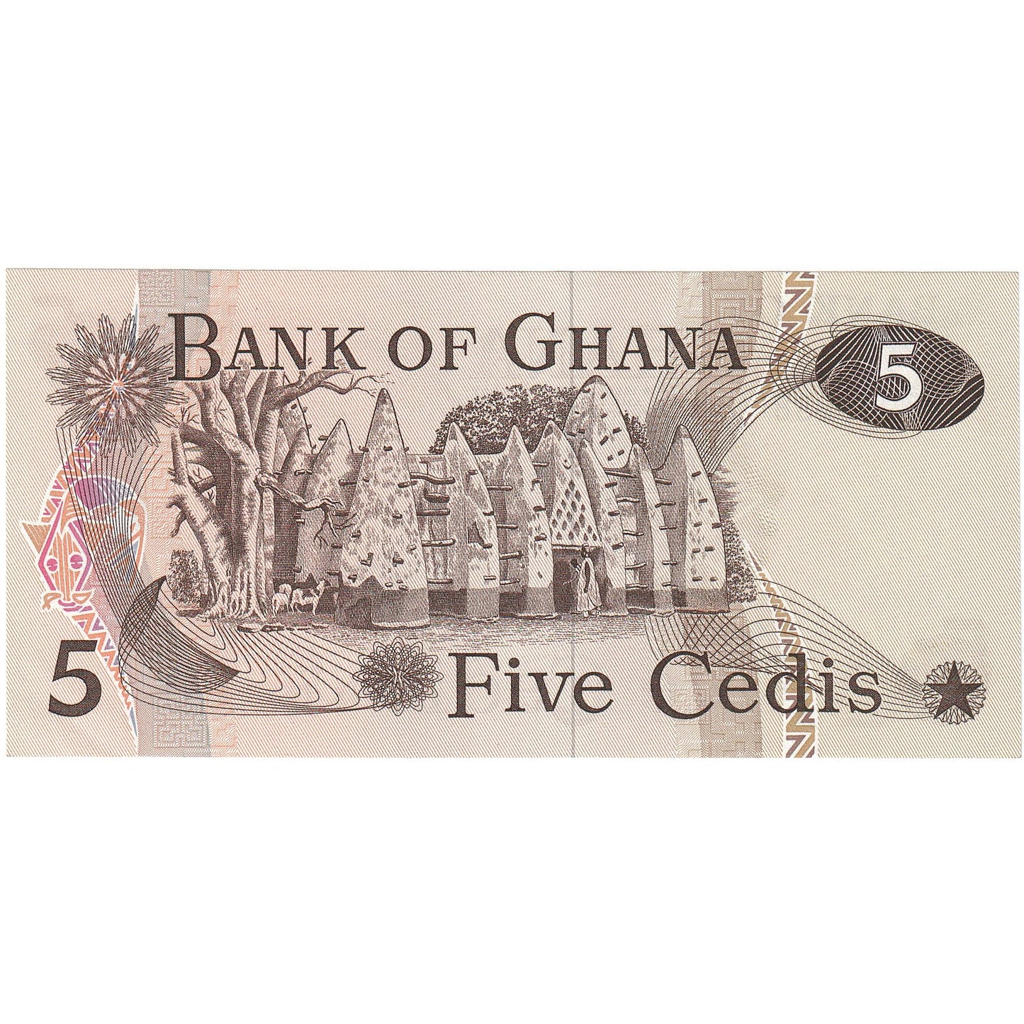 Gana, 
  
  5 Cedis, 
  
  1977