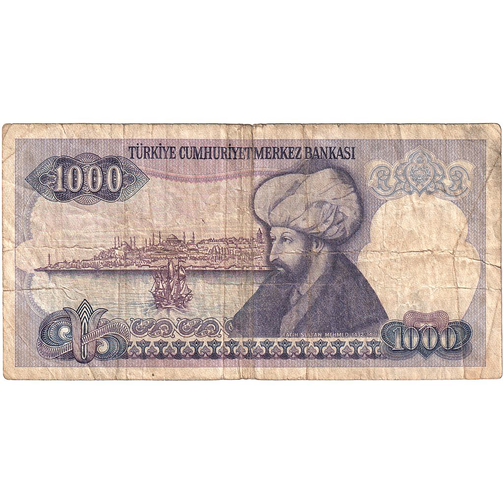 Hindi, 
  
  1000 lira, 
  
  KM:196