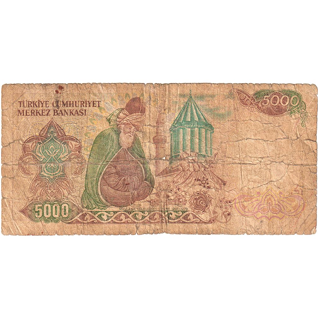 Hindi, 
  
  5000 lira, 
  
  1970