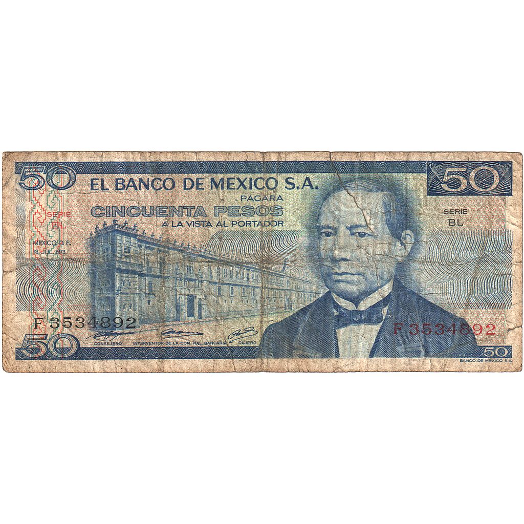 Meksika, 
  
  50 Peso, 
  
  1973-07-18