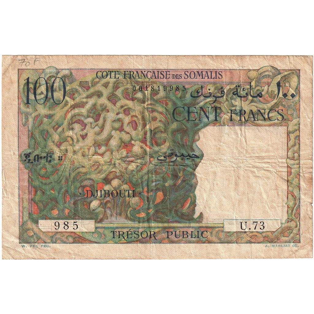 Fransız Somaliland, 
  
  100 Frank, 
  
  1952