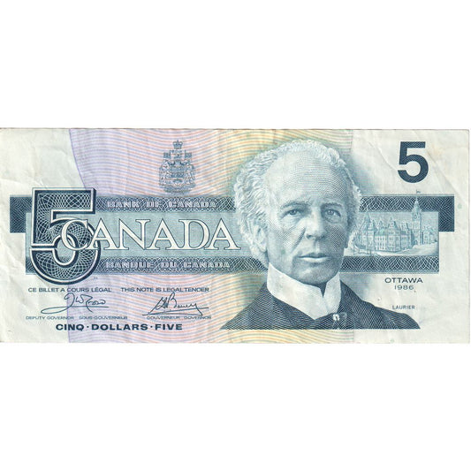 Kanada, 
  
  5 Dolar, 
  
  1986