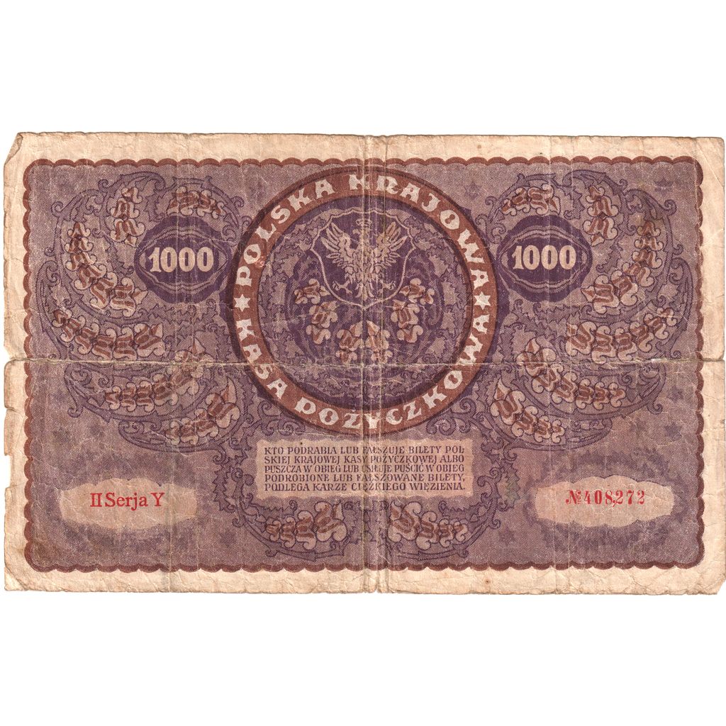 Polonya, 
  
  1000 Marek, 
  
  1919-08-23