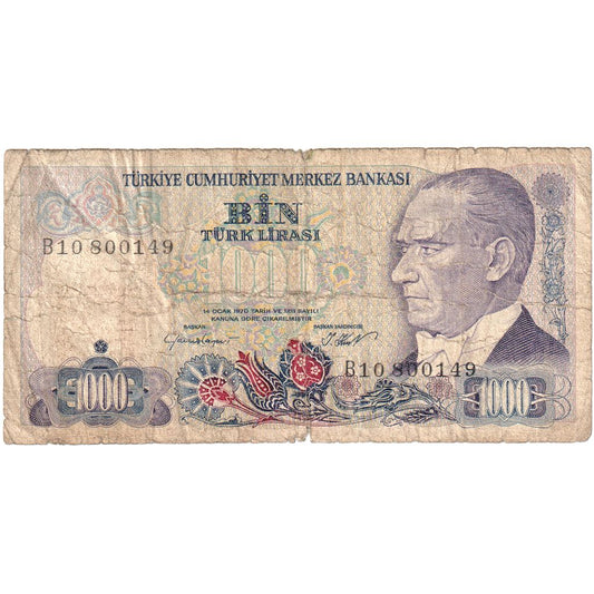 Hindi, 
  
  1000 lira, 
  
  VG(8-10)