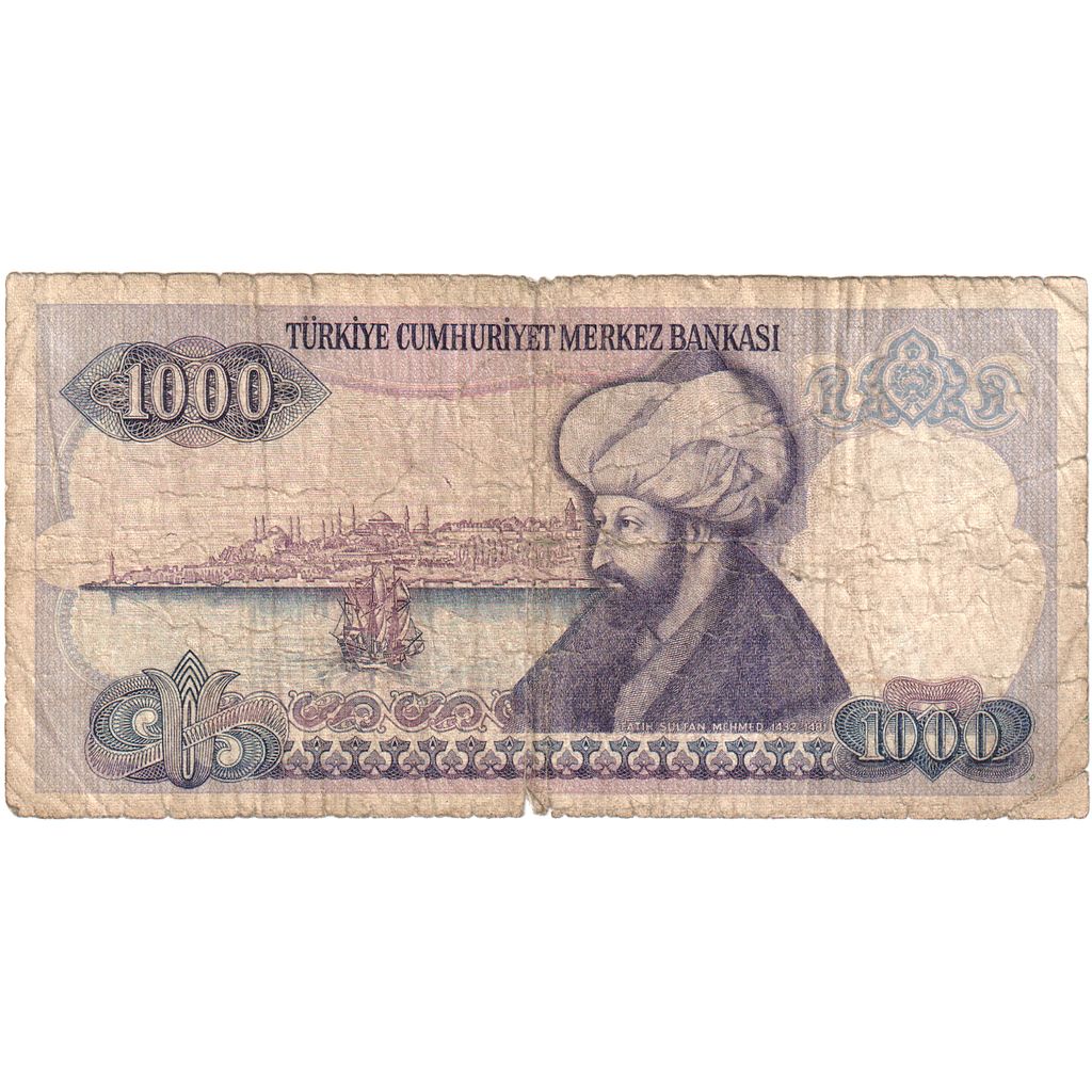 Hindi, 
  
  1000 lira, 
  
  VG(8-10)