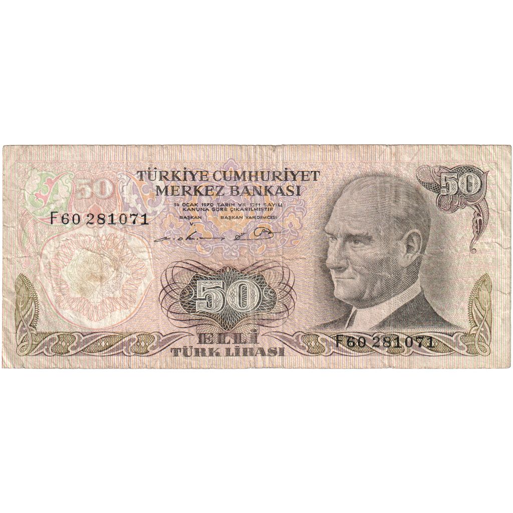 Hindi, 
  
  50 lira, 
  
  Eski Tarih 1970-10-14