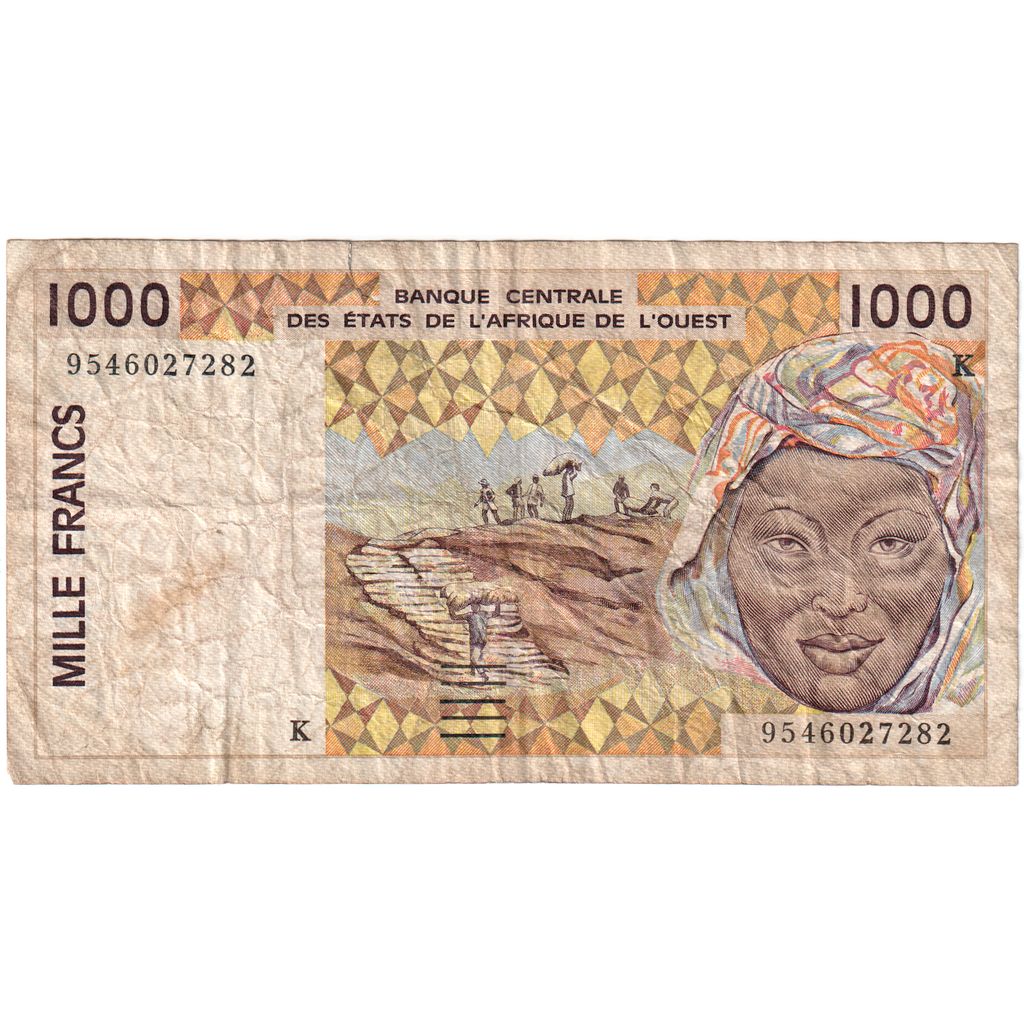 Batı Afrika Devletleri, 
  
  1000 Frank, 
  
  VF(20-25)