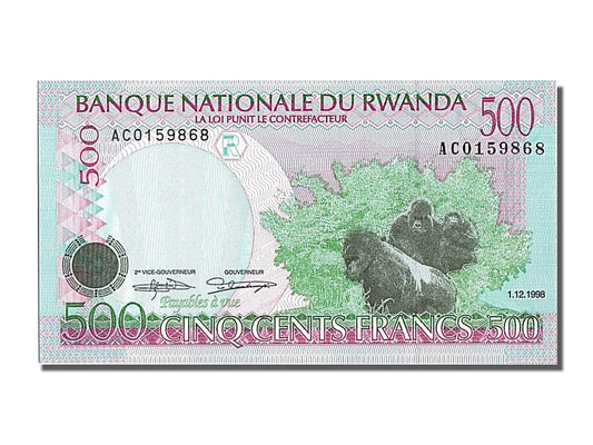 Banknot, 
  
  Ruanda, 
  
  500 Frank