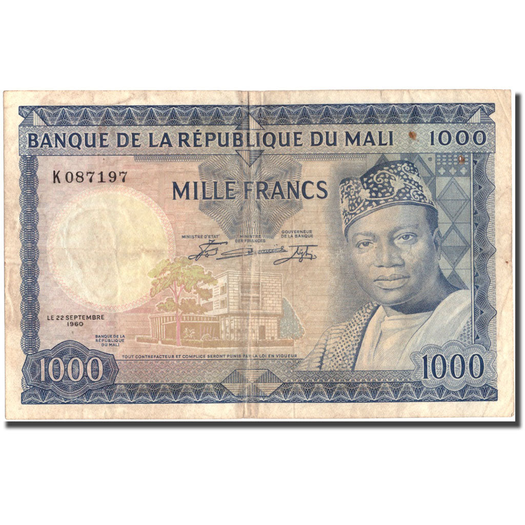 Banknot, 
  
  Mali, 
  
  1000 Frank