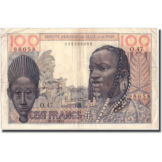 Banknot, 
  
  Fransız Batı Afrika, 
  
  100 Frank