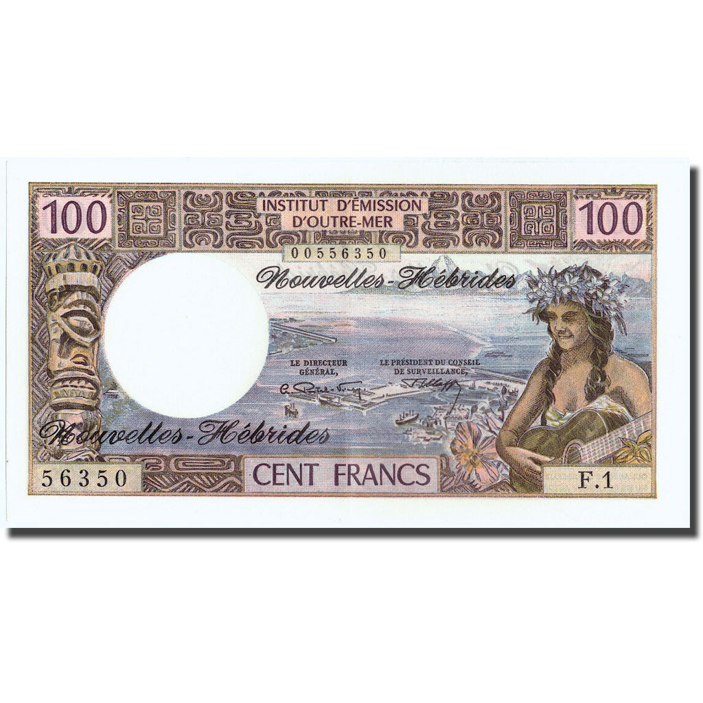 Banknot, 
  
  yeni Hebridler, 
  
  100 Frank