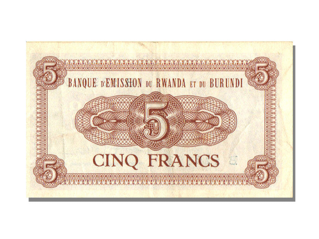 Banknot, 
  
  Ruanda-Burundi, 
  
  5 Frank