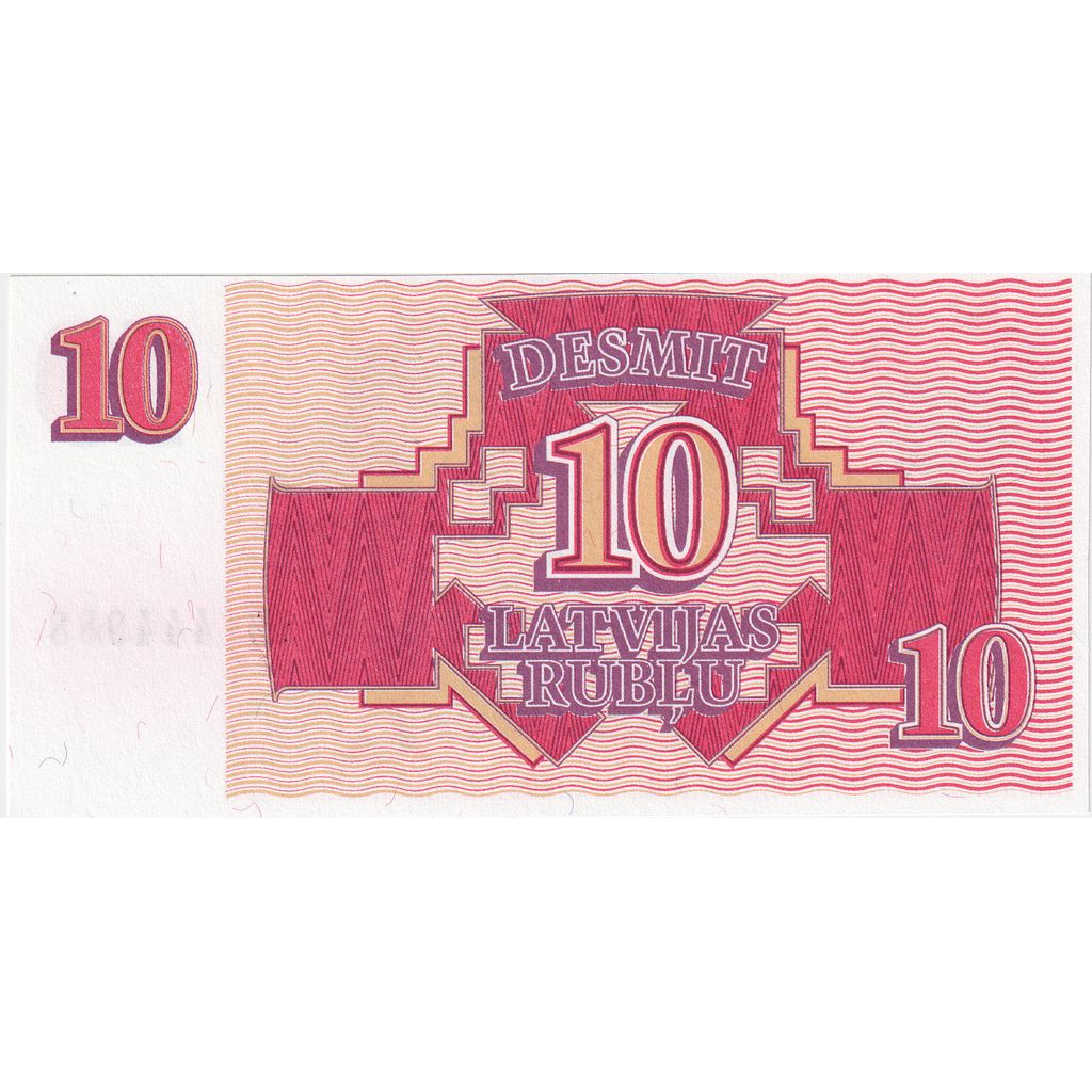 Letonya, 
  
  10 Rublu, 
  
  1992