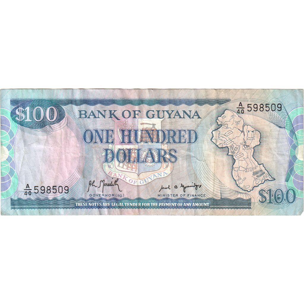 Guyana, 
  
  100 Dolar, 
  
  VF(20-25)