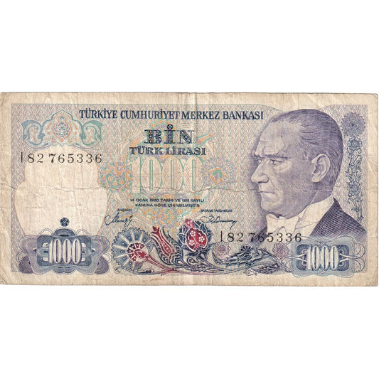 Hindi, 
  
  1000 lira, 
  
  F(12-15)