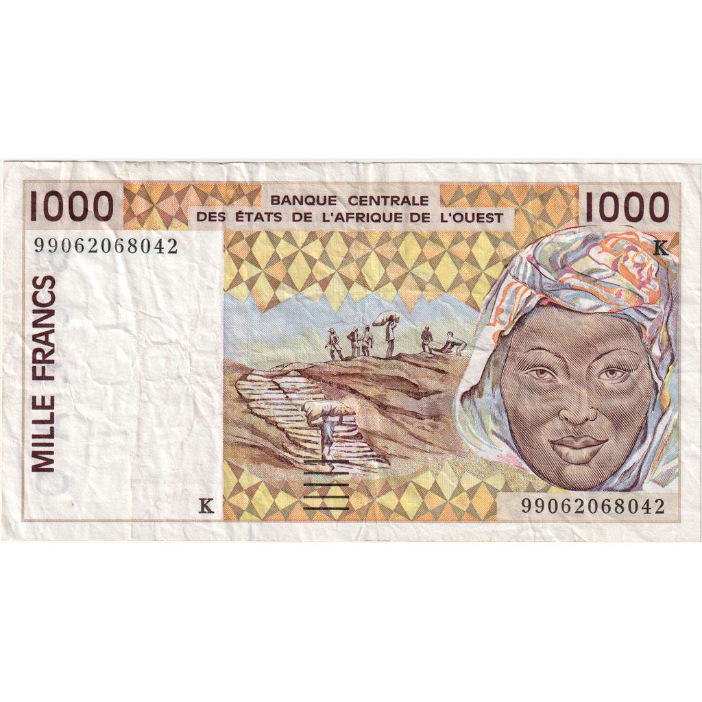 Batı Afrika Devletleri, 
  
  1000 Frank, 
  
  VF(30-35)