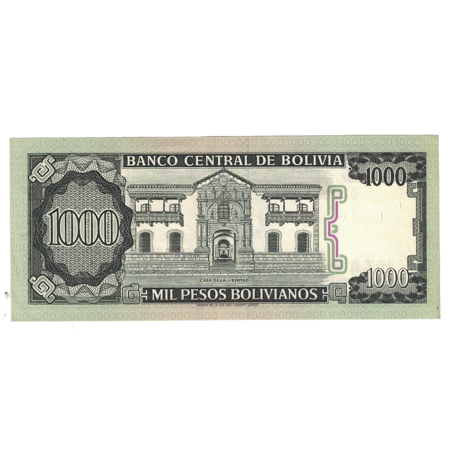 Banknot, 
  
  Bolivya, 
  
  1000 Peso Bolivyano