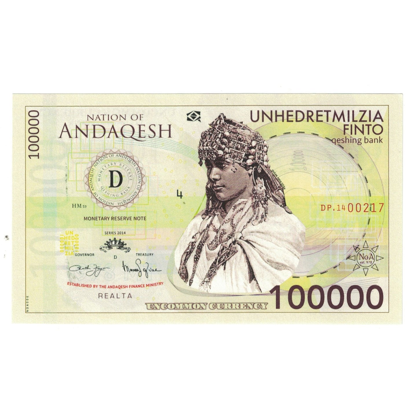 Banknot, 
  
  Diğer, 
  
  100000 FİNTO MİLLETİ ANDAKEŞ TURİST BANKNOTU