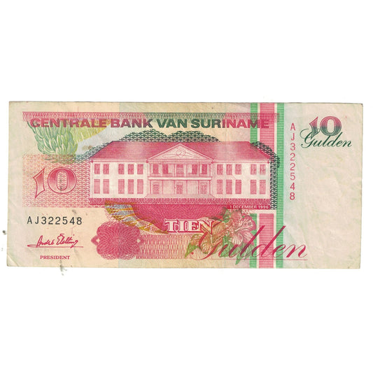 Banknot, 
  
  Surinam, 
  
  10 Gülden