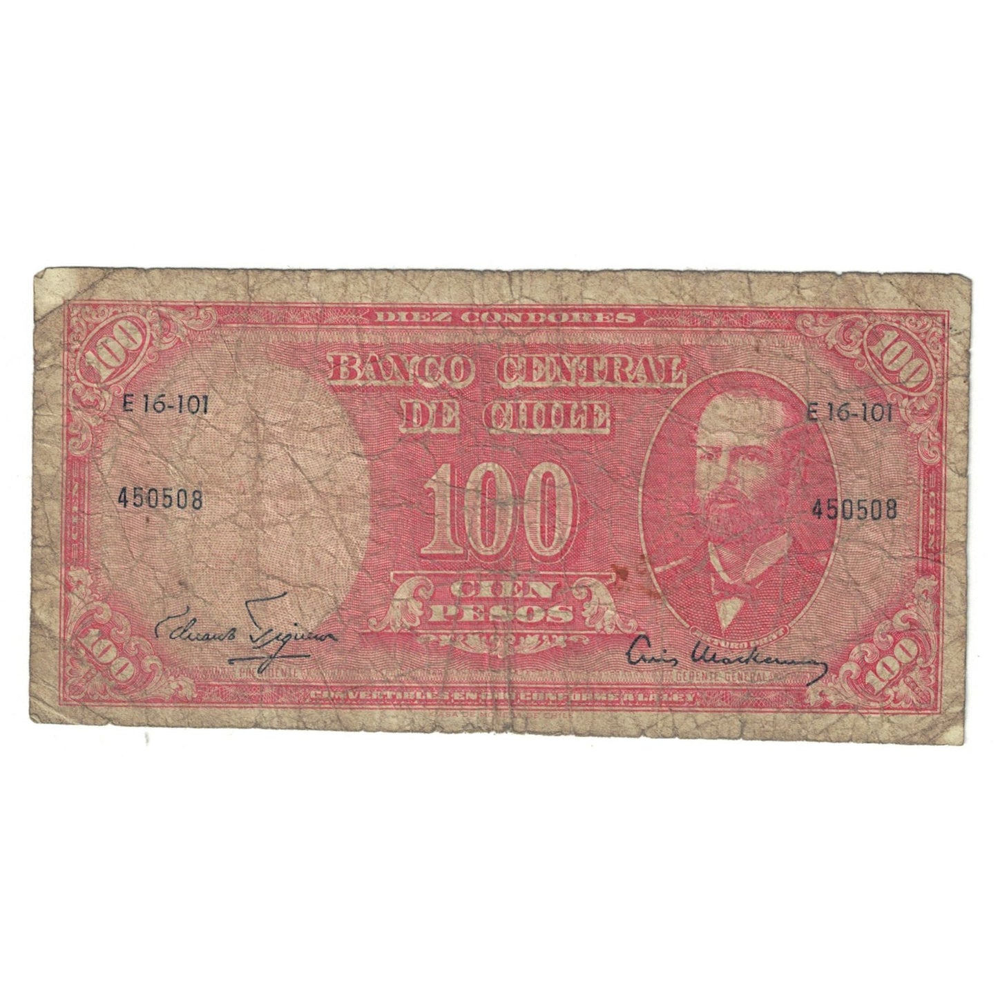 Banknot, 
  
  Şili, 
  
  100 Pesoya 10 Centesimo