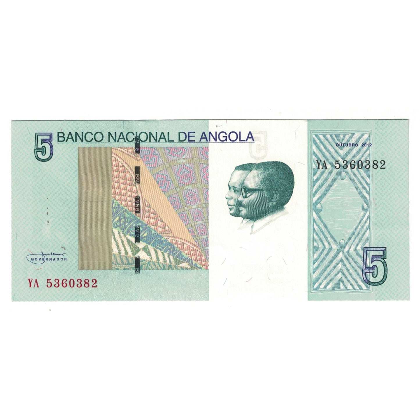 Banknot, 
  
  Angola, 
  
  5 Kwanza