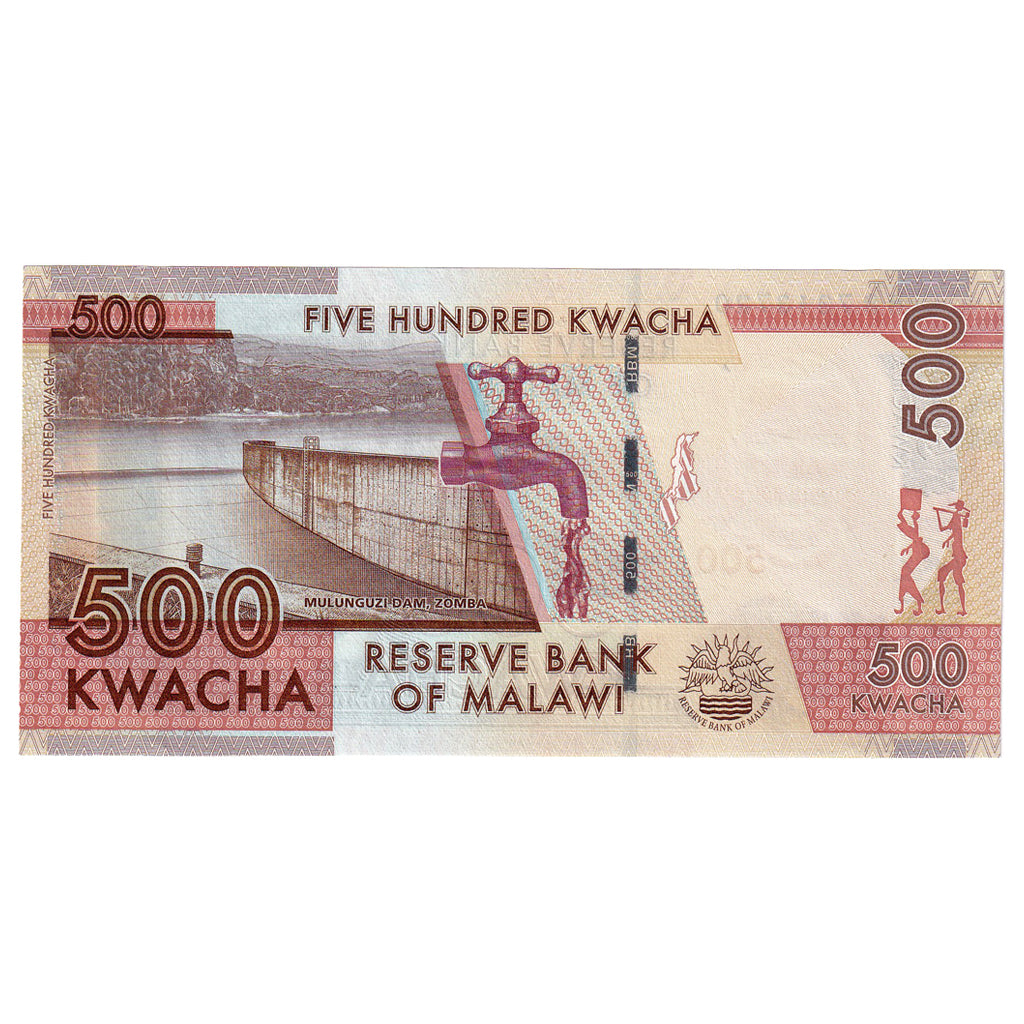 Banknot, 
  
  Malawi, 
  
  500 Kvaça