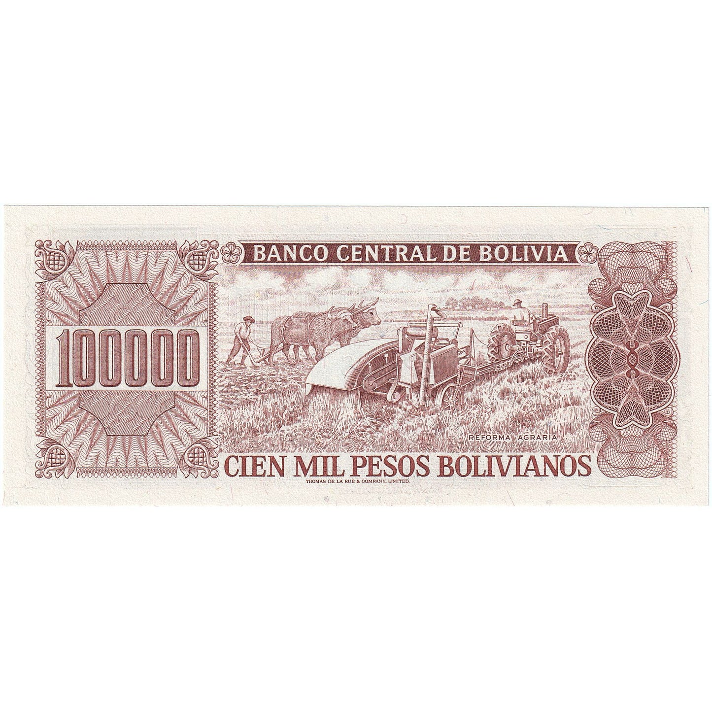 Bolivya, 
  
  100, 
  
  000 Peso Bolivyano