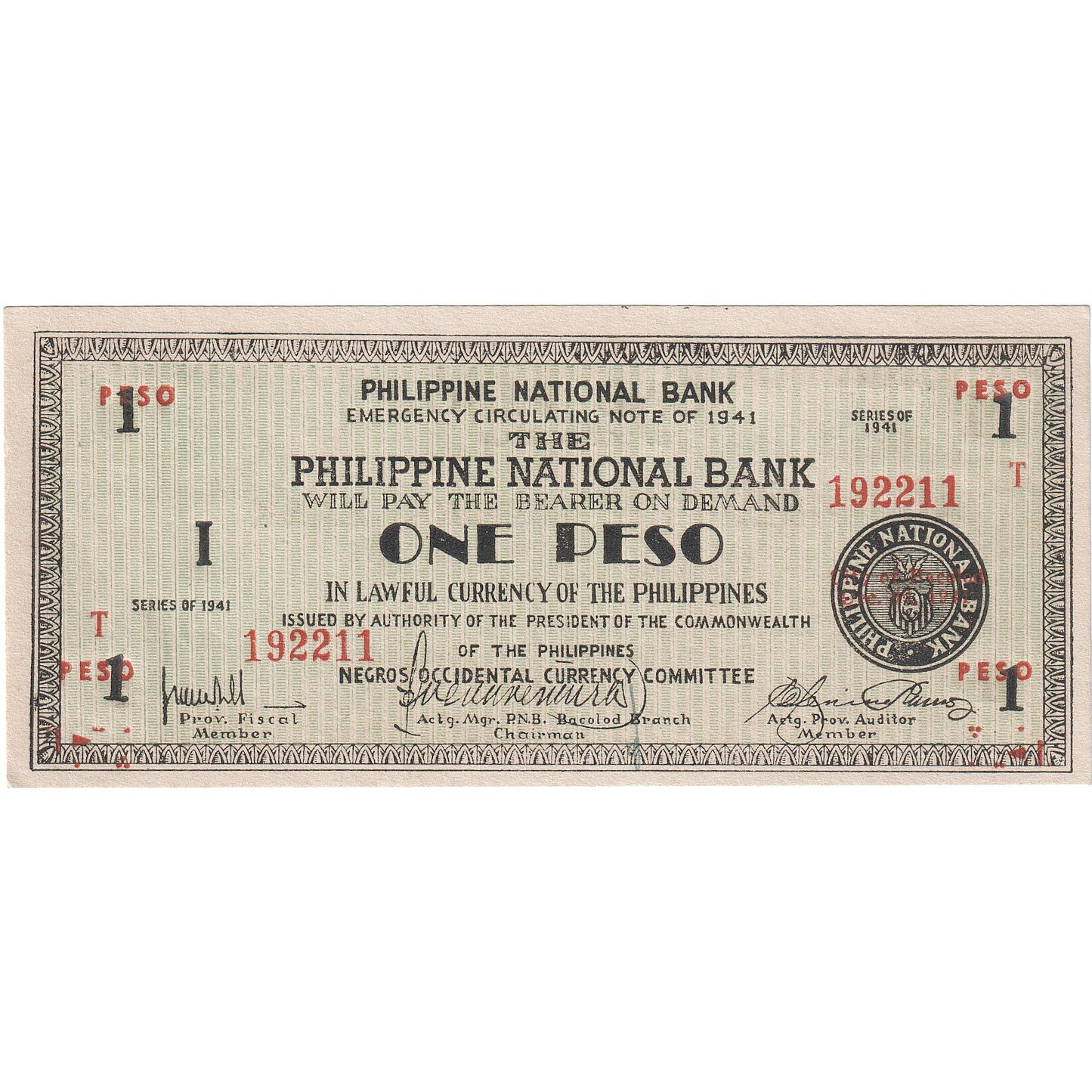 Banknot, 
  
  Filipinler, 
  
  1 Peso