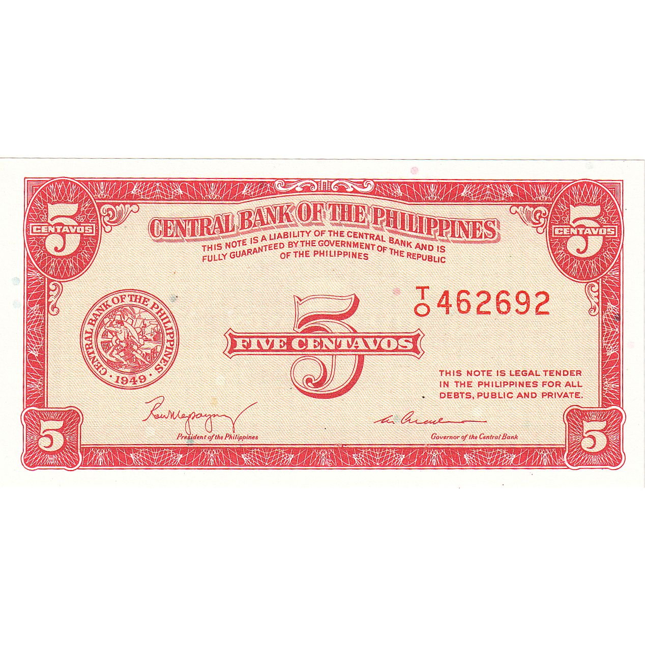 Filipinler, 
  
  5 Centavo, 
  
  1945