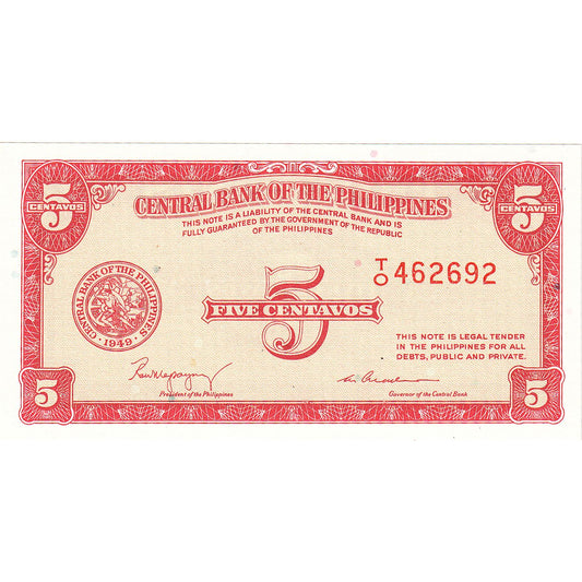 Filipinler, 
  
  5 Centavo, 
  
  1945