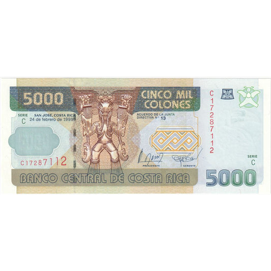 Banknot, 
  
  Kosta Rika, 
  
  5000 Kolon