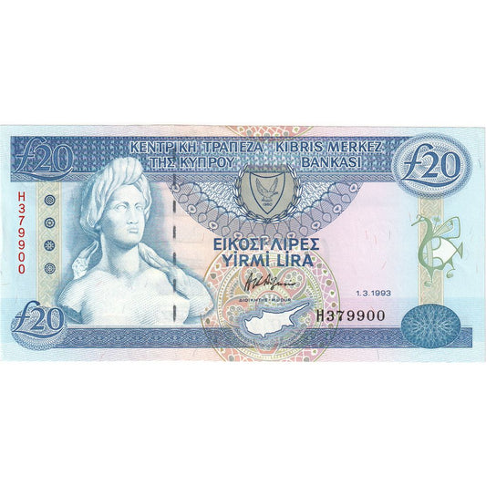 Kıbrıs, 
  
  20 Pound, 
  
  1993