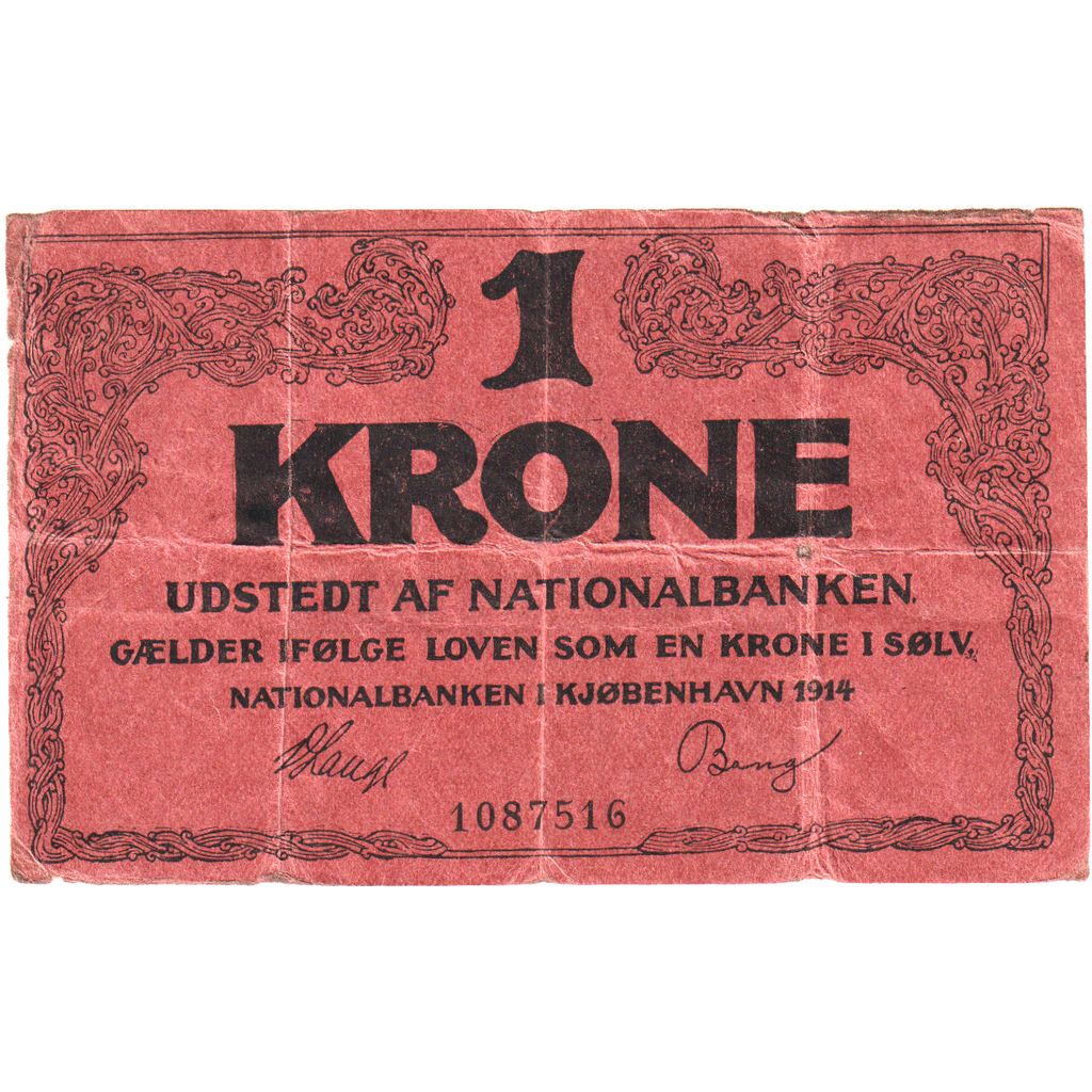 Danimarka, 
  
  1 Kron, 
  
  1914-10-01