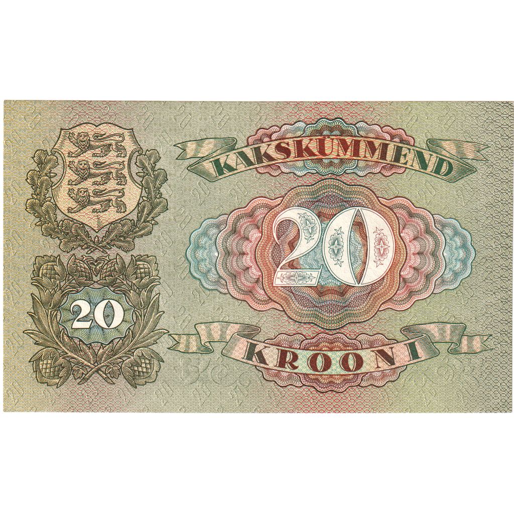 Estonya, 
  
  20 Kroni, 
  
  1932