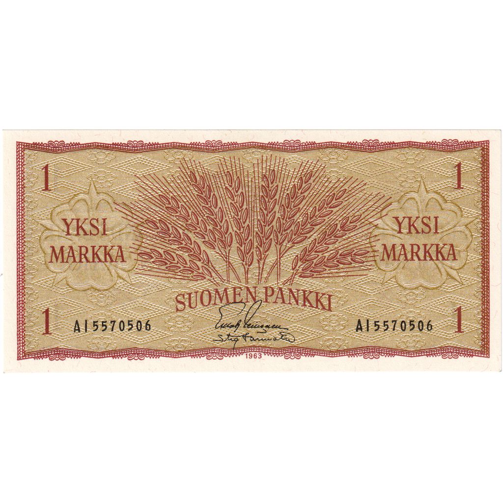 Finlandiya, 
  
  1 Markka, 
  
  1963